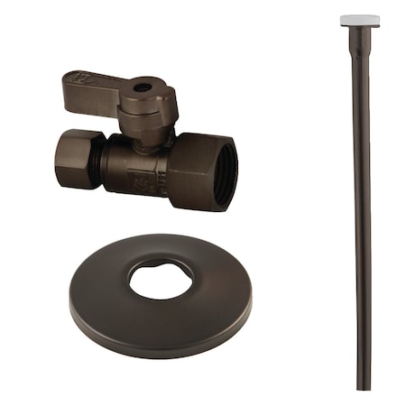 Kingston Brass Toilet Supply Kit, 12 FIP x 38 OD Comp Straight Valve, Oil Rubbed Bronze KF43155TKF20